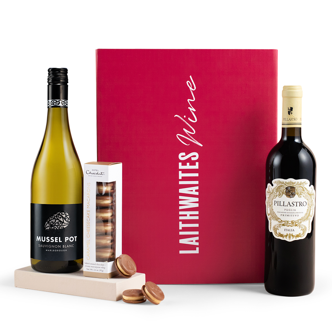 Hotel Chocolat Macarons & Wine Duo Gift Set - Free Delivery*