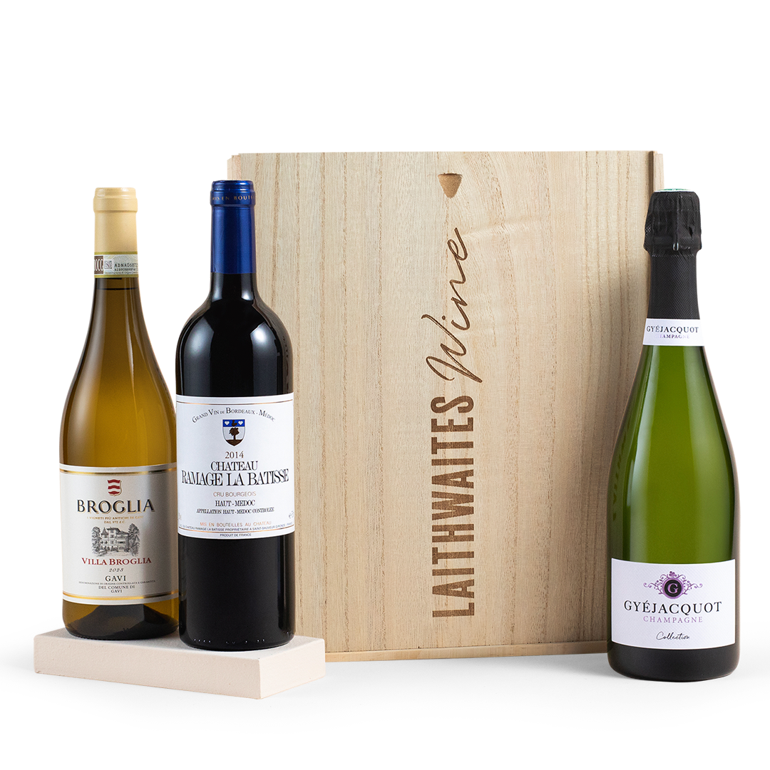 Luxury Mixed Wine & Champagne Trio in Wooden Gift Box - Free Delivery*