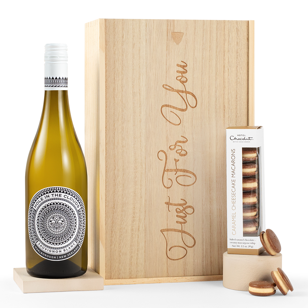 Hotel Chocolat Macarons & New Zealand Sauvignon Blanc Gift Set - Free Delivery*